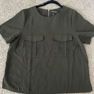Forever 21+ Olive Woven Top